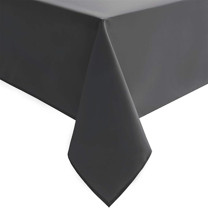Hiasan Gray Rectangle Tablecloth - Waterproof Spillproof and Wrinkle Resistant Washable Polyester Table Cloth for Dining Party, 90 x 90 inch