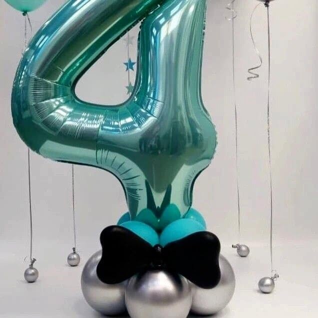 Teal Blue Number 4 Balloon 40 inch, Balloon numbers party supplies, deco photo - Image 6