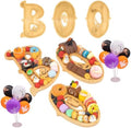 Boo Halloween Charcuterie Board,with Balloon,3 Bamboo Letter Food Tray by Nsoyos