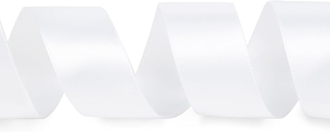 Ribbli Double Faced White Satin Ribbon, 1” x Continuous 25 Yards, Use - Image 2