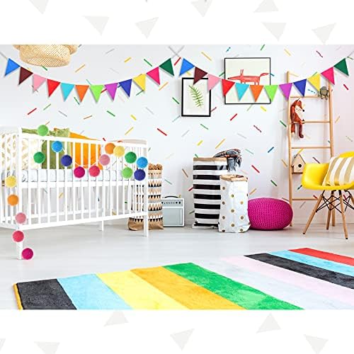 Irenare 9.8ft Pom Pom Garland for Classroom Bulletin Board | Felt, Colorful - Image 7