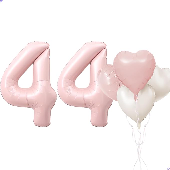 Pink 44 Balloon Number Pastel Pink 44th Birthday Party Decorations by Unknown