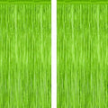 ZATAYE 2 Pack Grass Green Christmas St Patricks Foil Curtain Decorations by ZATAYE