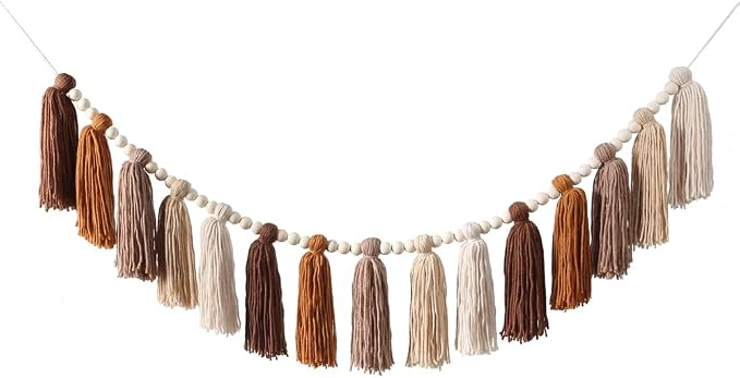 DrCor Terracotta Tassel Garland – Boho Classroom Decor | Handmade yarn wall by DrCorDreamingDecor