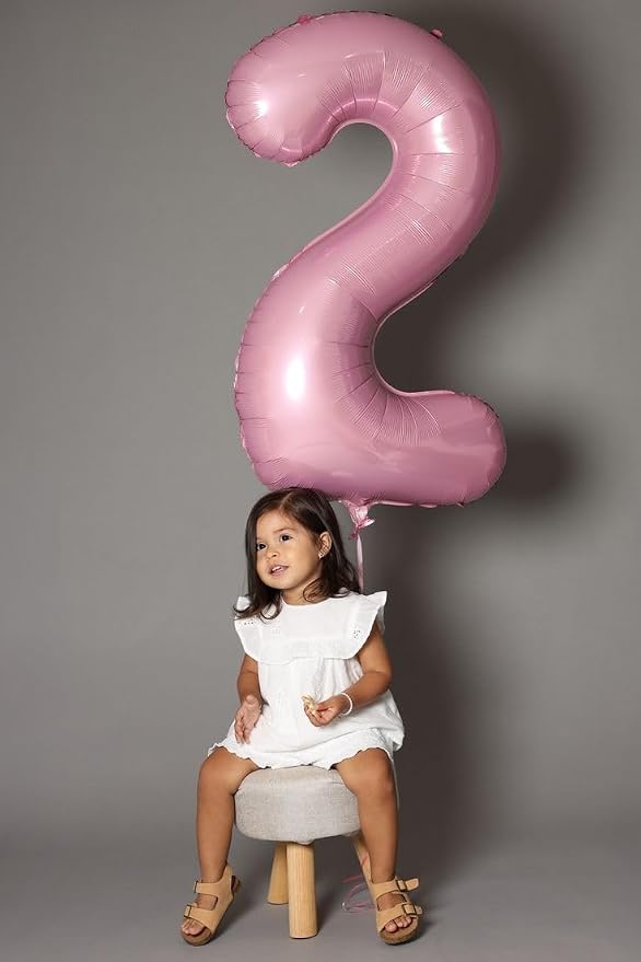 Number Balloons 40 Inch Pearl Pink 0 Balloon - Image 3
