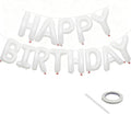 White Happy Birthday Balloon Banner 16 Inch by KEJ