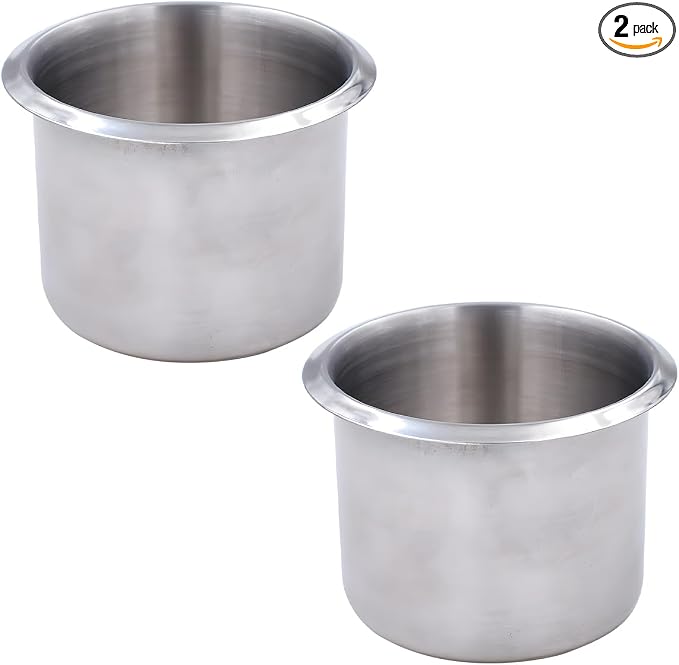 Zpana 2PCS 3.39 x 2.91 x 2.24 Inch Car Cup Holder Stainless Steel | Drop in by Unknown
