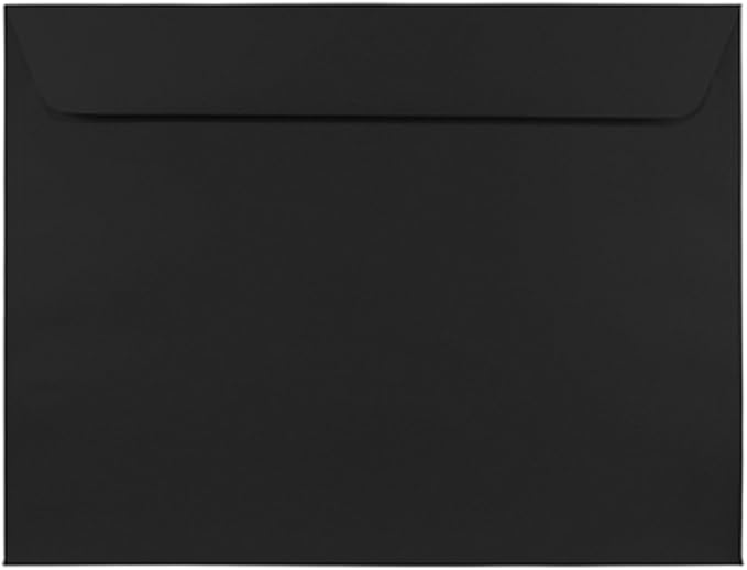 JAM PAPER 9 x 12 Booklet Premium Envelopes - Smooth Black - Bulk 250/Box