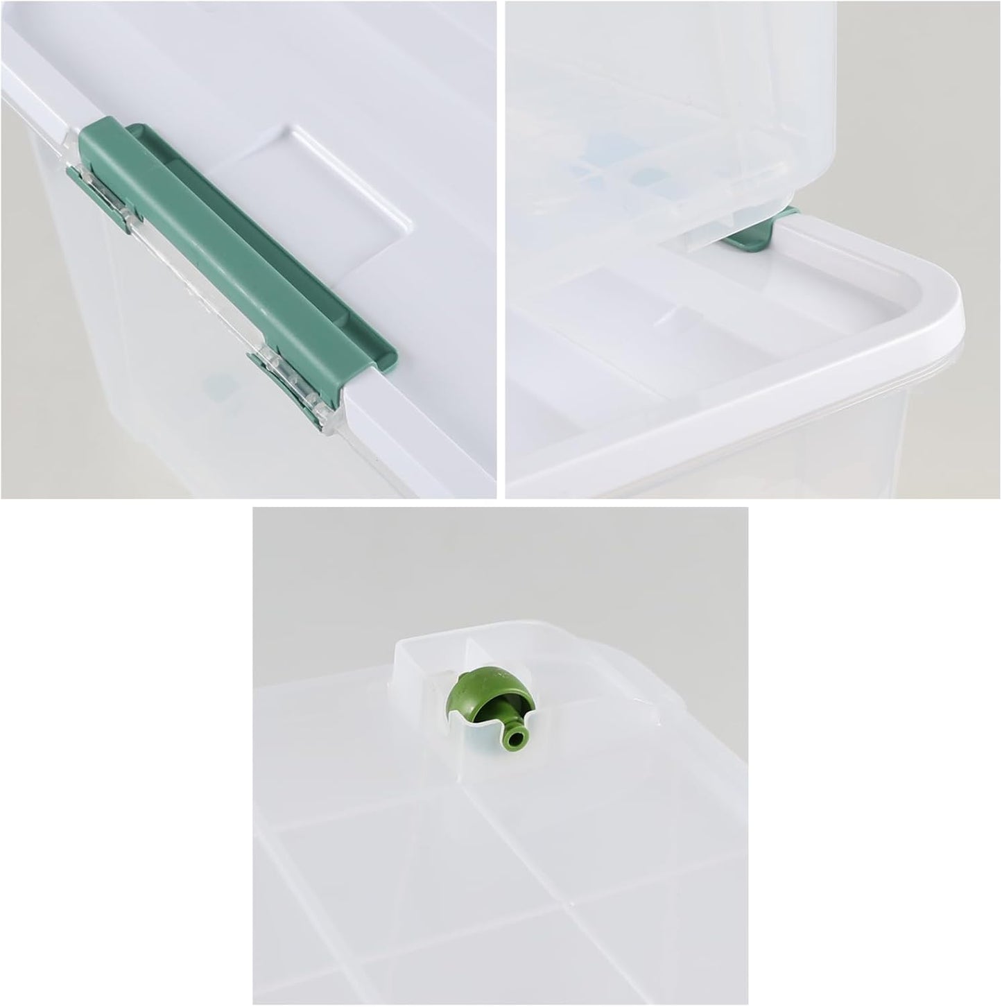 80 L Large Plastic Storage Bins with Lids, 4 Pack Wheeled Clear Storage tote with Latch Handle