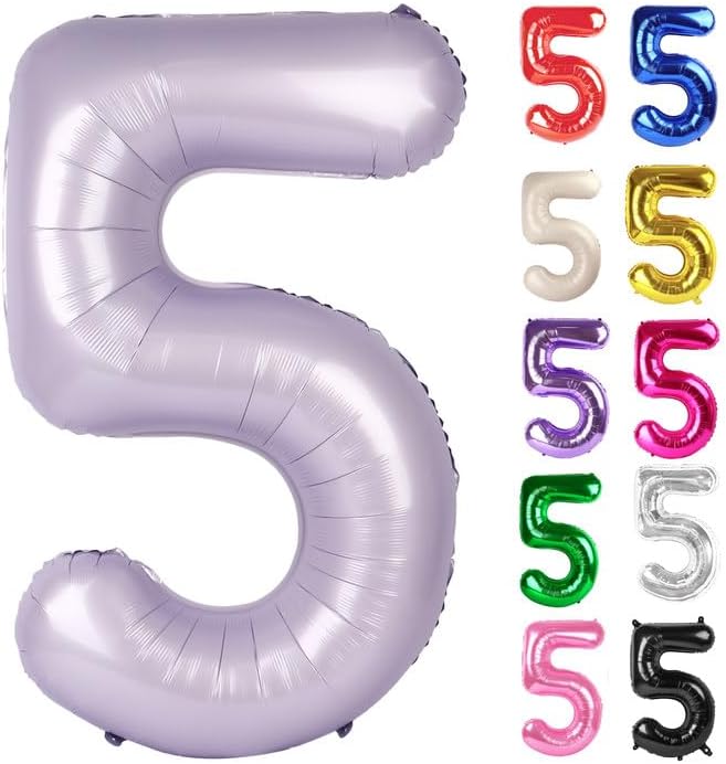 Lilac Number 5 Balloon 40 Inch by IWERP