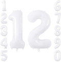 White Number 12 Balloon 40 Inch, Large Matte White 1 and 2 Foil Balloons Set by Unknown