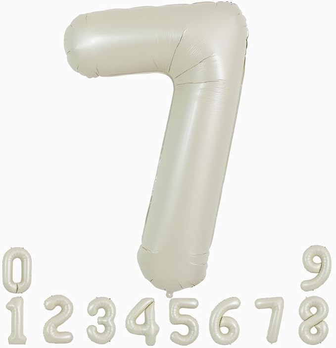 TONIFUL 40 Inch Cream White Large Numbers Balloon 0-9 Birthday Party Decorations by TONIFUL