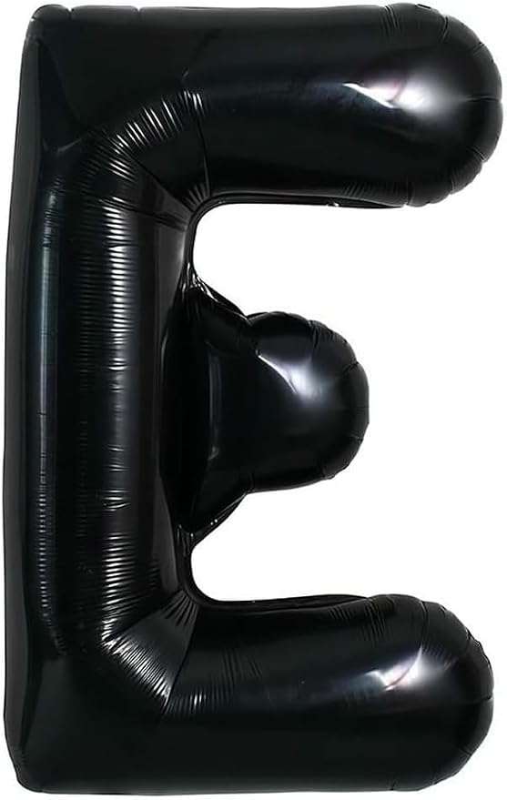 40 Inch Black Letter E Foil Balloon, Large Jumbo Mylar Helium Alphabet Balloon - Image 2