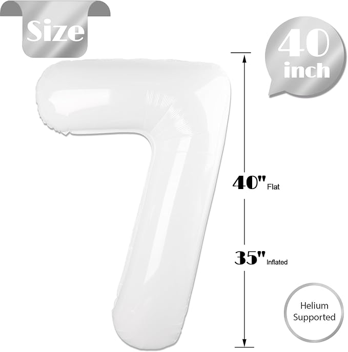 White 7 Balloon - Image 5