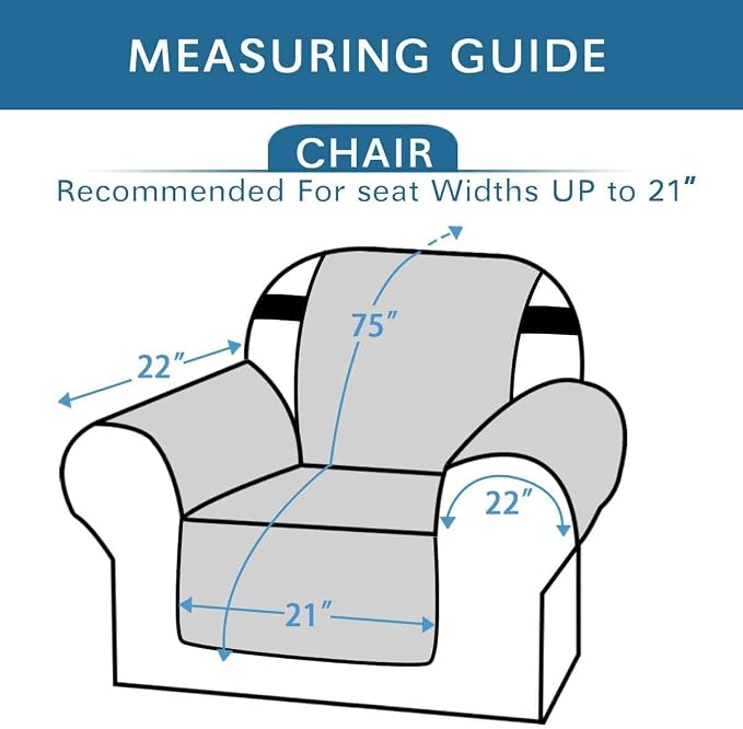 H.VERSAILTEX Chair Slipcover Reversible Chair Cover Water Resistant Washable - Image 2