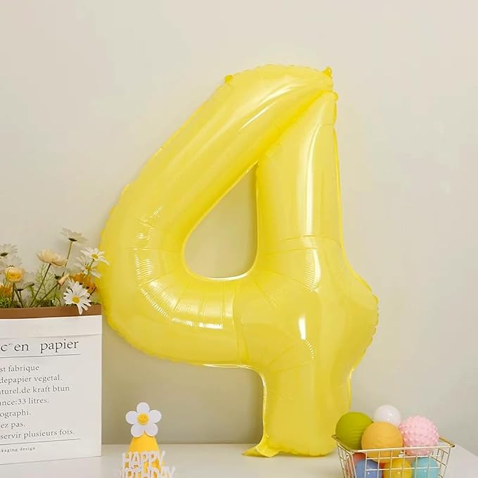40 inch Yellow Number Balloon Giant Foil Helium Balloons Number 4 Balloon - Image 3
