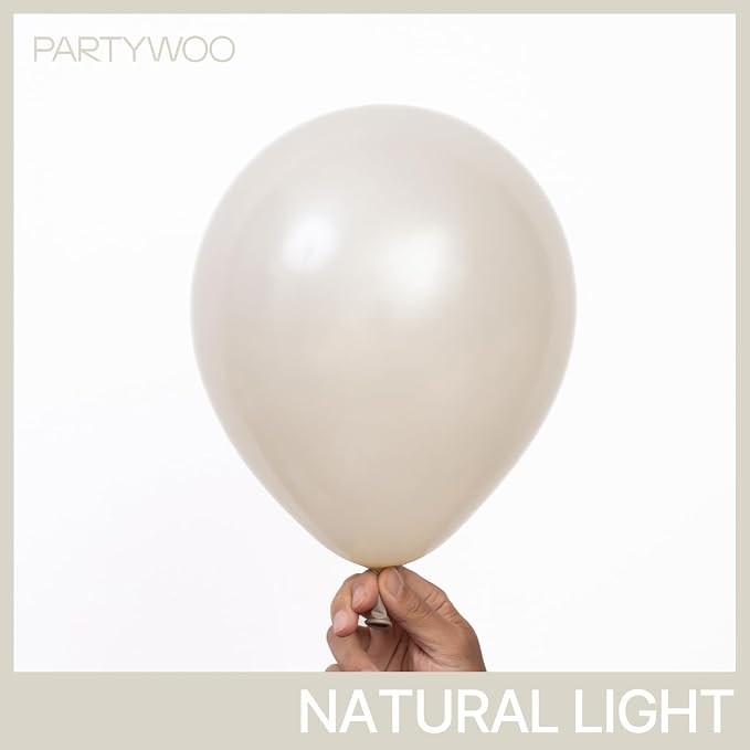 PartyWoo Pearl Sand Balloons 140pcs White Beige Cream Ivory Color | Different - Image 2