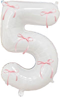 32 Inch White Number Foil Balloon by Tsangbaby