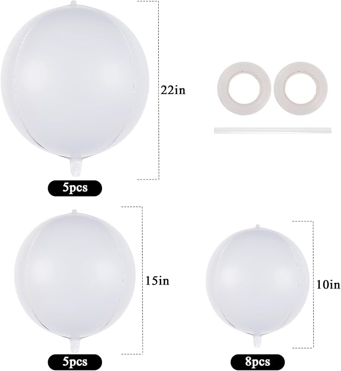 18 Pcs Foil Balloons Shiny Round Balloons Set Large Balloon Garland Arch - Image 3
