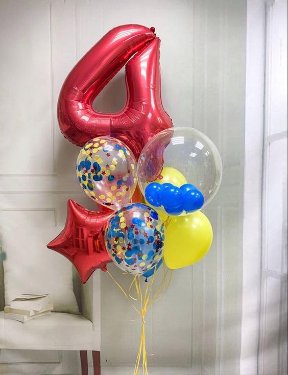 Red Number 4 Balloon 40 Inch - Image 3