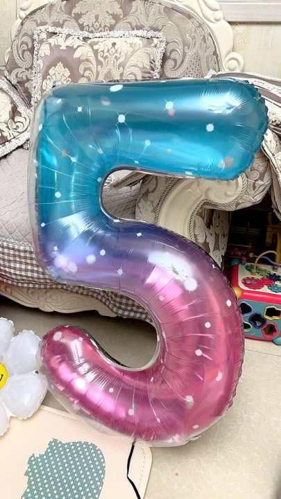 3 Balloon - Starry Sky Birthday Number Balloons, 40 Inch Party Decorations | - Image 7