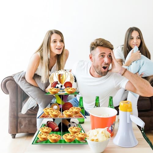 3 Tier Sports Cupcake Stand for Birthday Party Decorations - Image 5