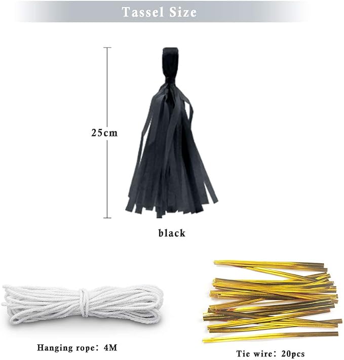 9.8in Tissue Paper Tassel DIY Hanging Paper Decorations Party Garland - Image 2