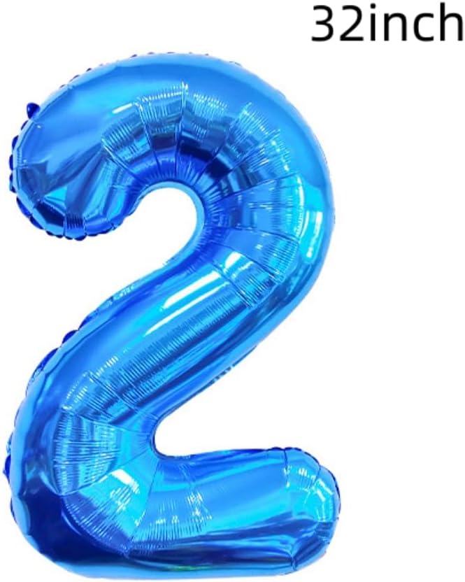 2nd Birthday Large Foil Balloons Blue， Balloon Decorations - Image 5