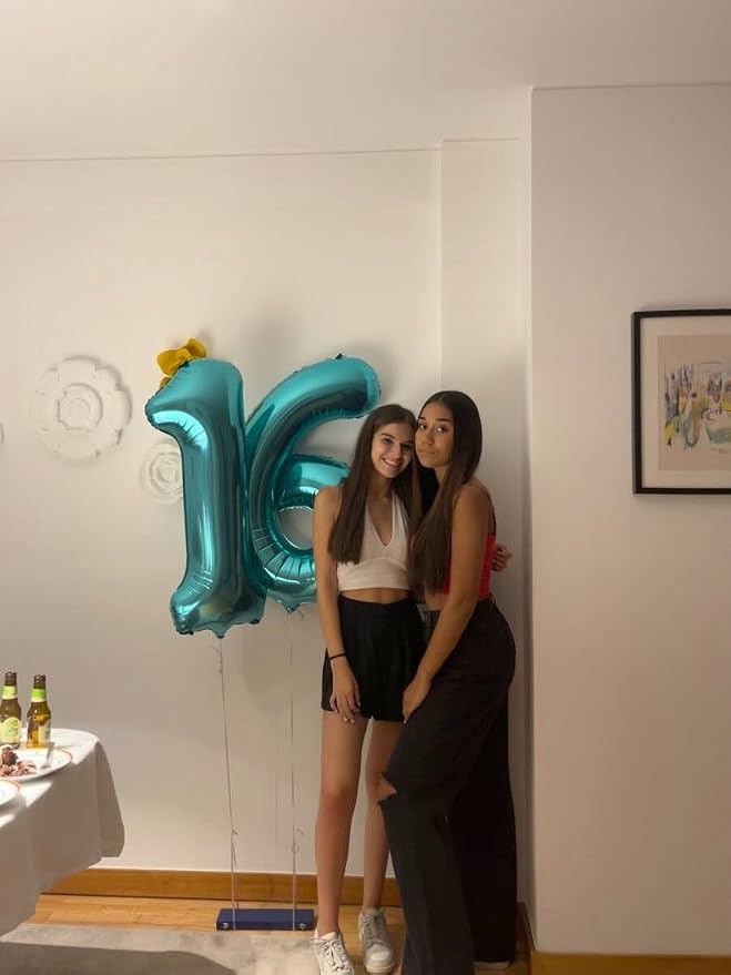 Teal Blue Number 1 Balloon 40 inch, Number 1 Birthday Balloons - Image 7