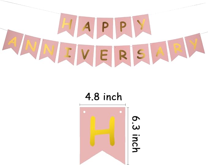 Happy Anniversary Banner Valentines Day Wedding Decorations Love Party and - Image 2
