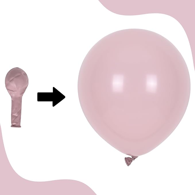 Dusty Pink Balloons, Blush Pink Metallic Rose Gold Double Stuffed Pearl White - Image 6