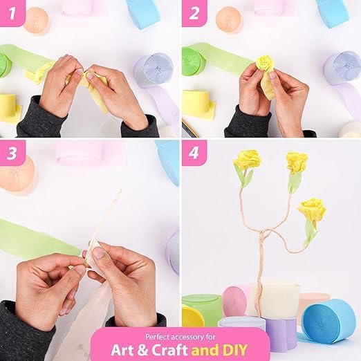 12 Pastel Crepe Paper Streamers, 656ft Pack of Party Decorations | Each roll is - Image 5