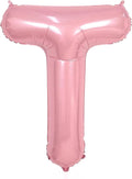 Pink Letter T Balloons, T Balloon 40 Inch Foil Helium T Balloon Letter | Pink T by BBPOOL