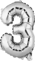 Restaurantware Mylar Balloons 1 Count 16 Inch Aluminum Number 3 Balloons by Restaurantware