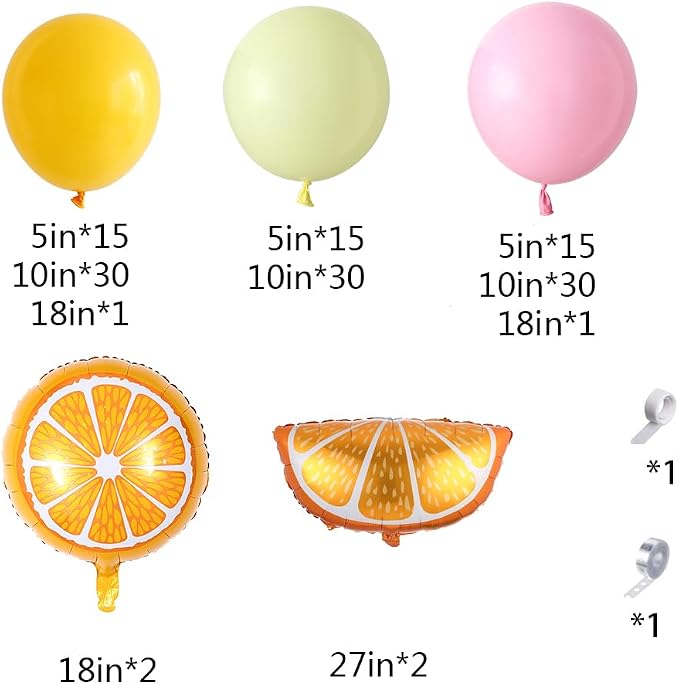 143Pcs Lemon Pink and Yellow Balloon Arch Kit, Lemonade Birthday Decor | - Image 2