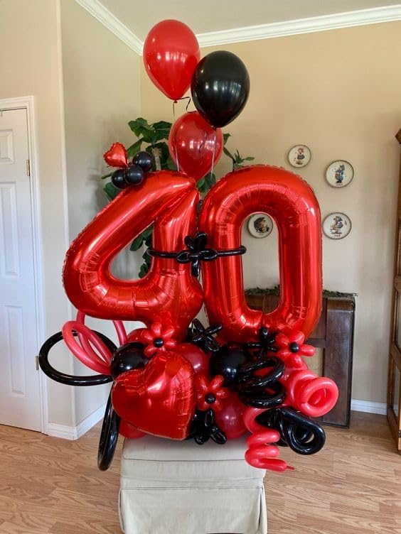 Red 13 Balloon - Number Balloon 40 Inch, 13th Red Birthday Decorations | Large - Image 4