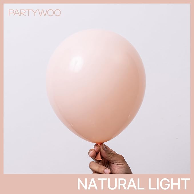 PartyWoo Pastel Orange Balloons 127pcs Light Pale Orange Peach Color | - Image 2