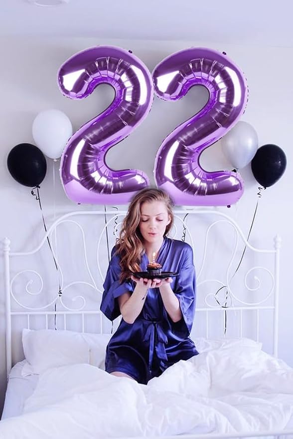 21 Balloon 40 inch Purple Number Balloons - Image 3