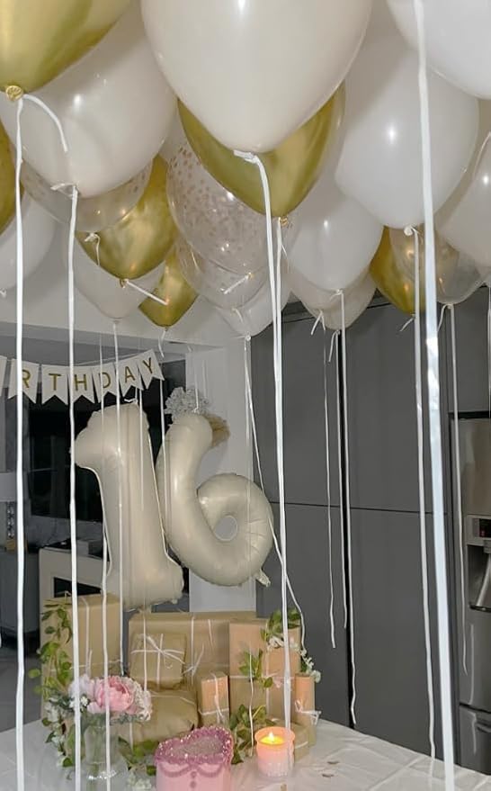 40 Inch Cream White Large Number 14 41 Birthday Balloon, Giant Number 14 41 - Image 6