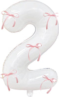 32 Inch White Number Foil Balloon by Tsangbaby