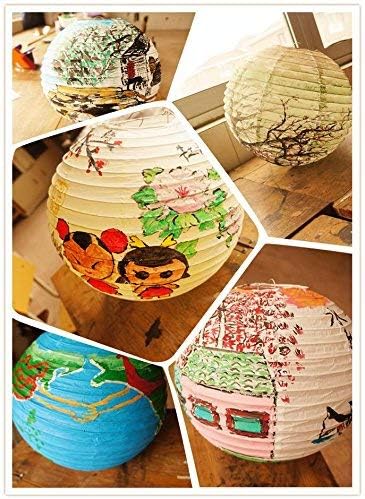12Pcs 6, 12 Inch Mixed Sizes White Paper Lanterns Decorative Chinese, Japanese - Image 7
