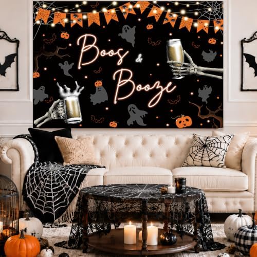 MEHOFOND 7x5ft Halloween Backdrop Boos Party Decorations Banner - Image 3