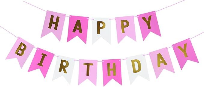 Happy Birthday Banner Birthday Party Supplies by GLASNES