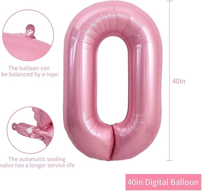 TONIFUL 40 Inch Pink Number 20 Balloon Large Foil 20th Birthday Decorations | - Image 2
