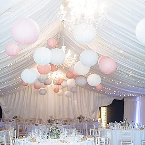 Pink Paper Lanterns 12 Pcs Assorted size of 6" 8" 10" 12" Chinese Round Paper - Image 3