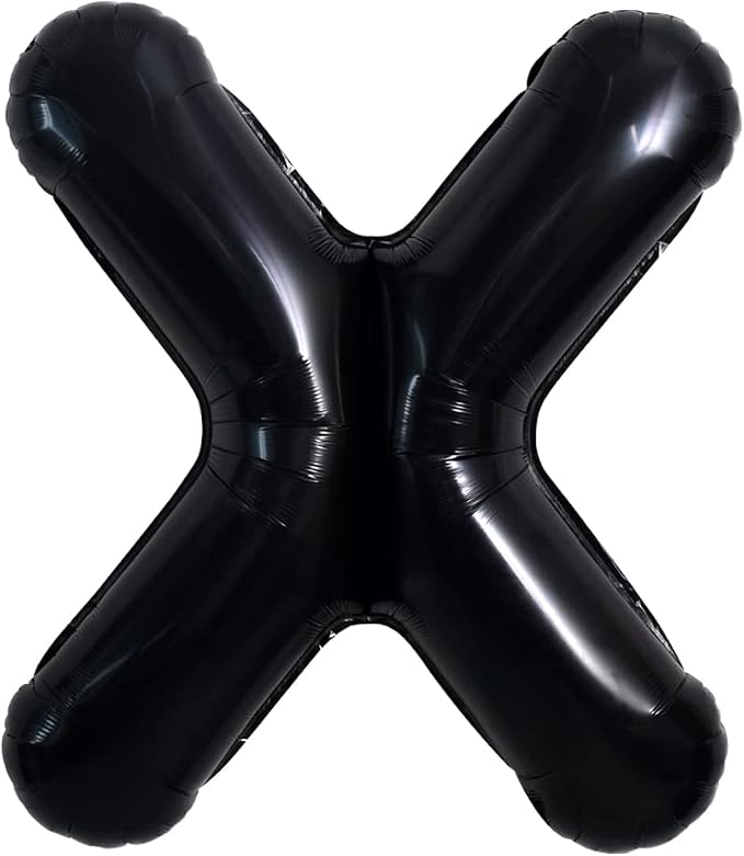 TONIFUL 40 Inch Large Black X Letter Balloon by TONIFUL