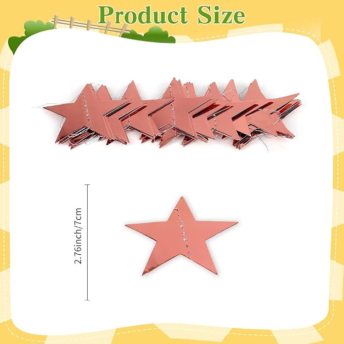 Star Garland, Rose Gold Star Garland Banner - Image 3