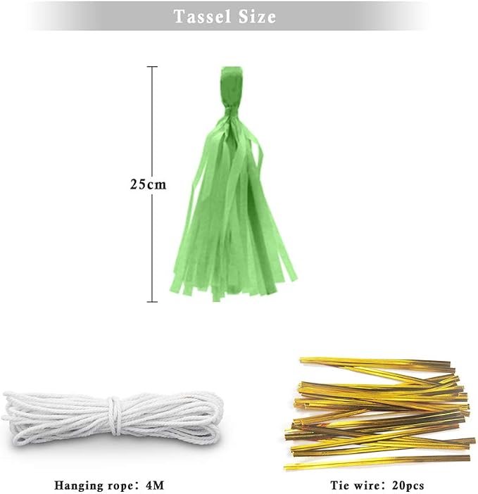9.8in Tissue Paper Tassel DIY Hanging Paper Decorations Party Garland - Image 2