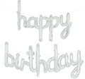 TONIFUL 16 Inch Silver Cursive Happy Birthday Balloons Banner Decorations | by TONIFUL