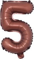 Chocolate Color Letter Number Foil balloons 1pc 16inch Alphabet Digital by RUIANSI